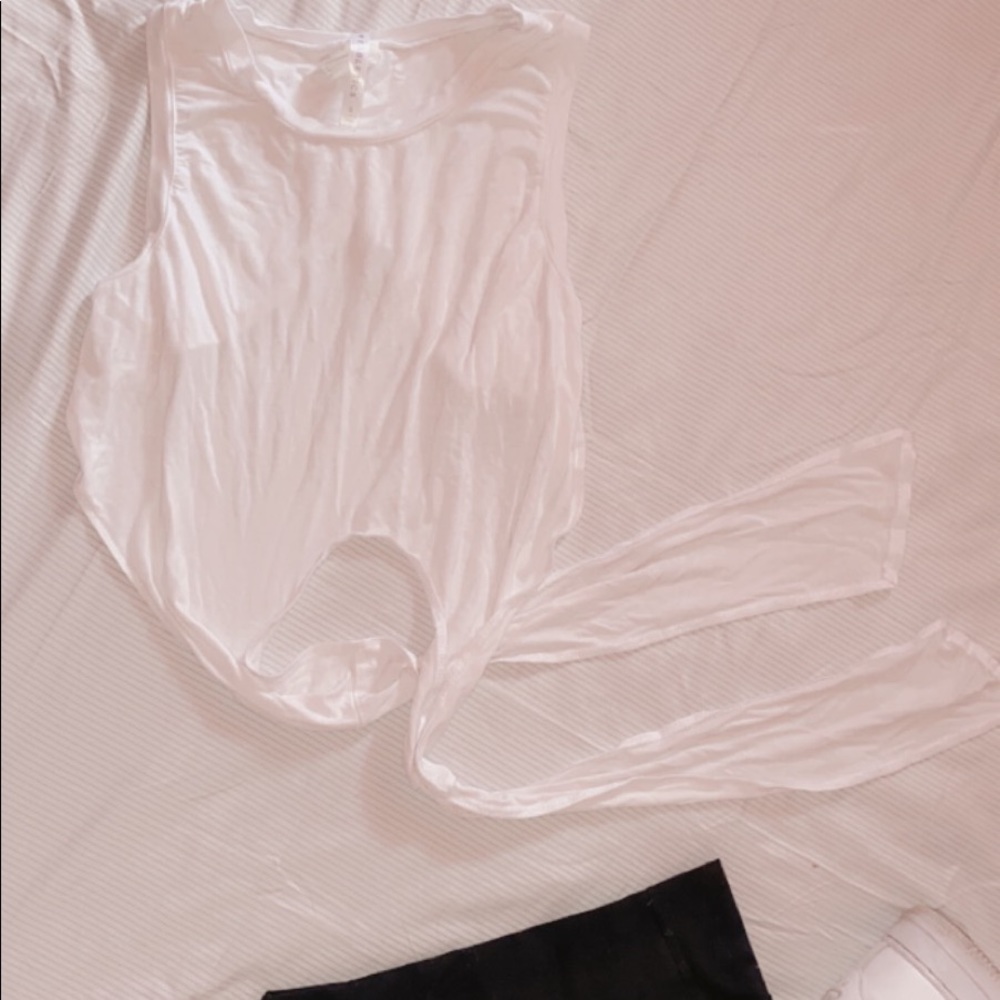 Fabletics white wrap around tank top